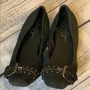 Jessica Simpson Zipper Buckle Ballet Flats